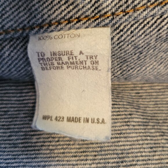 Vintage 80's Levi's Denim Trucker Jacket Red Tab Size 40R Made in USA 70506-0216 - Picture 7 of 16